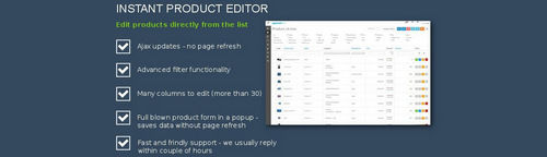 Instant Product Editor OpenCart