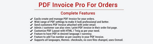 PDF Invoice Pro For Orders: Multiple Features