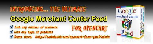 Google Merchant Center Feed OpenCart v1.0.2.5