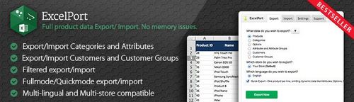 ExcelPort - Full Product Data Excel Export / Import  v1.11.6, v2.6.0, v3.1.1 (Nulled)